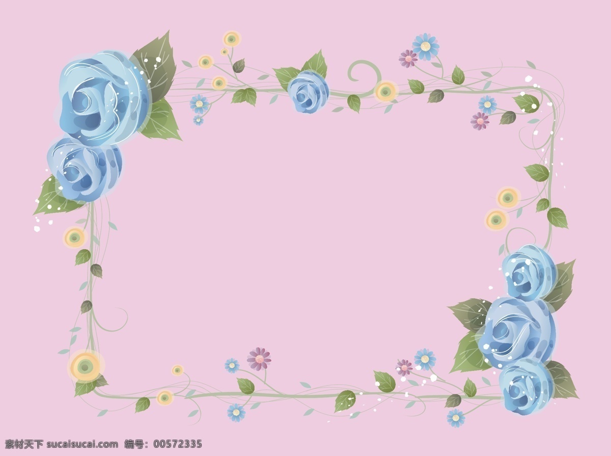 唯美 手绘 玫瑰花 边框 手绘花卉 花卉花环 树叶 手绘花环 矢量素材 手绘叶子 花卉边框 边框素材 手绘玫瑰花