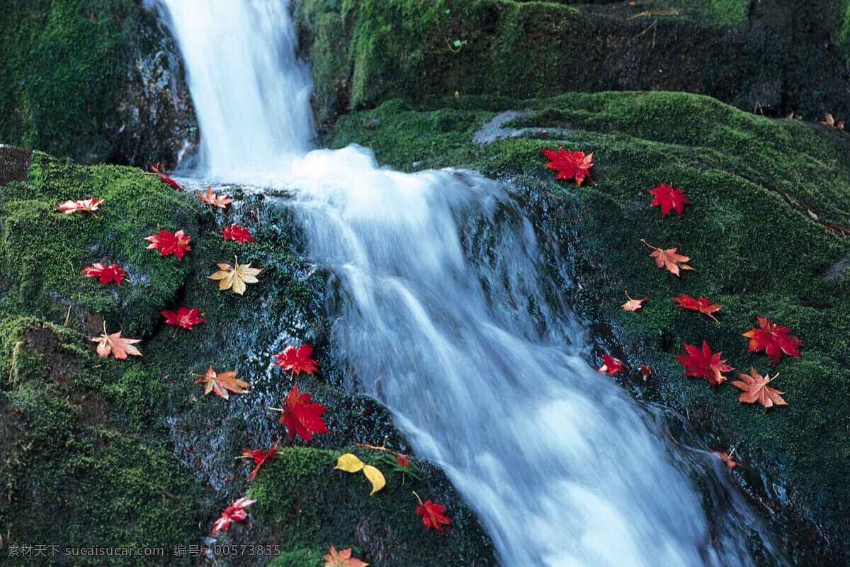 泉水流淌 水 山 自然景观 自然风景 四季风情 摄影图库