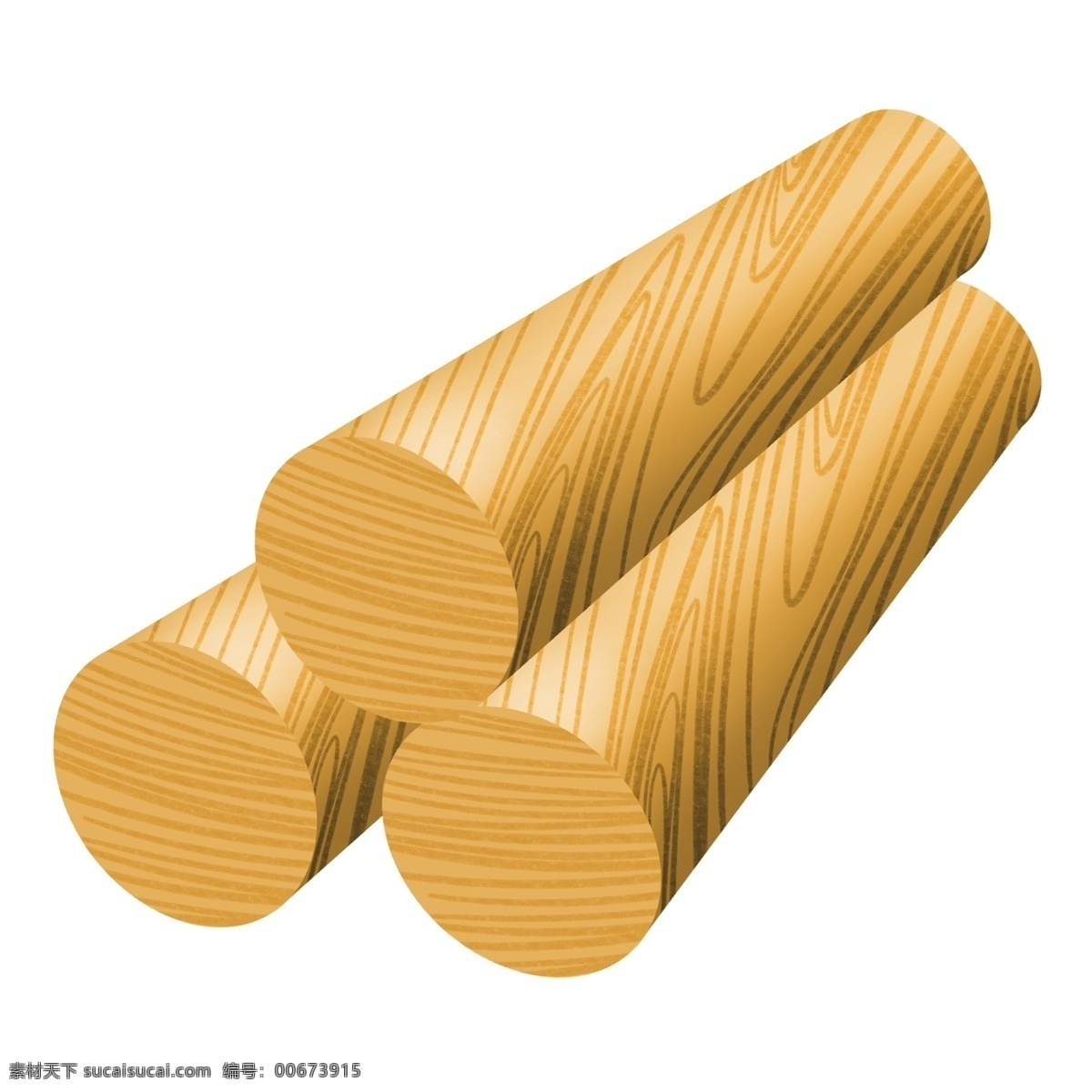 三根 木桩 木材 插画 三根木桩 木桩插图 实木木材 木材插图 实木 树木 树干 干木材