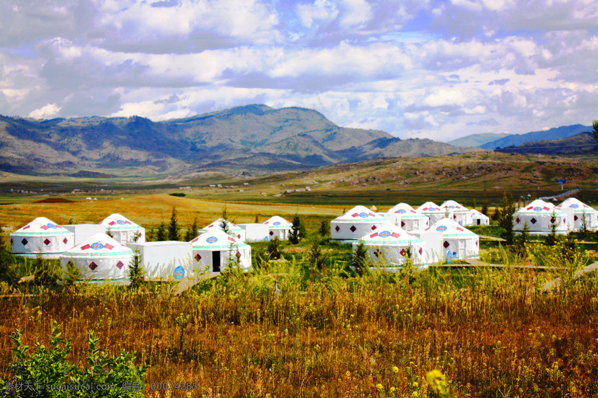 新疆 喀 纳斯 风光 蓝天白云 蒙古包 风景 生活 旅游餐饮