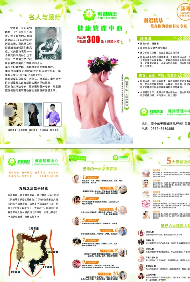 名人 肠 疗 折页 肠疗 三折页 利君精华 肠毒 dm a4 健康管理 保健 dm宣传单