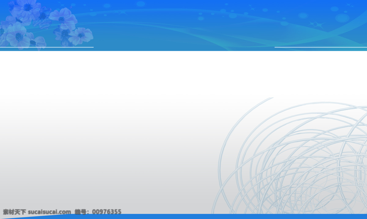 蓝色背景 蓝色 白色 曲线 花朵 背景 海报模板 海报背景 背景底纹 底纹边框