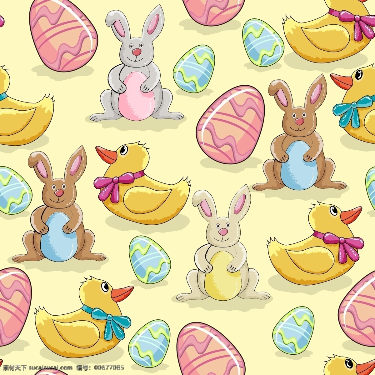 卡通 插画 矢量 蛋 复活节 鸡蛋 贴纸 小兔子 鸭 illustrator 矢量图 矢量人物