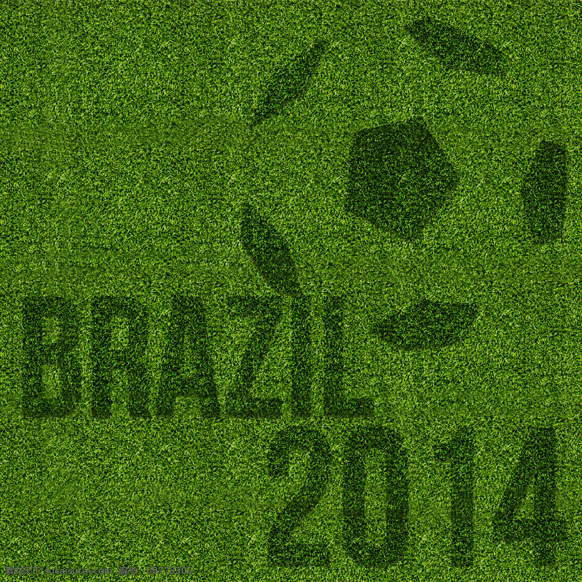 绿 草草 地上 巴西 足球 巴西主题 巴西足球 足球运动 2014 体育运动 草地 生活百科