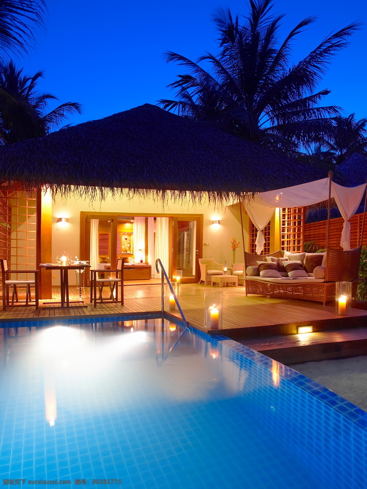 马尔代夫 豪华 泳池 套房 maldives 度假 旅游 海边 别墅 游泳池 度假屋 酒店客房 灯光 沙发 餐桌 塞舌尔 国外旅游 旅游摄影