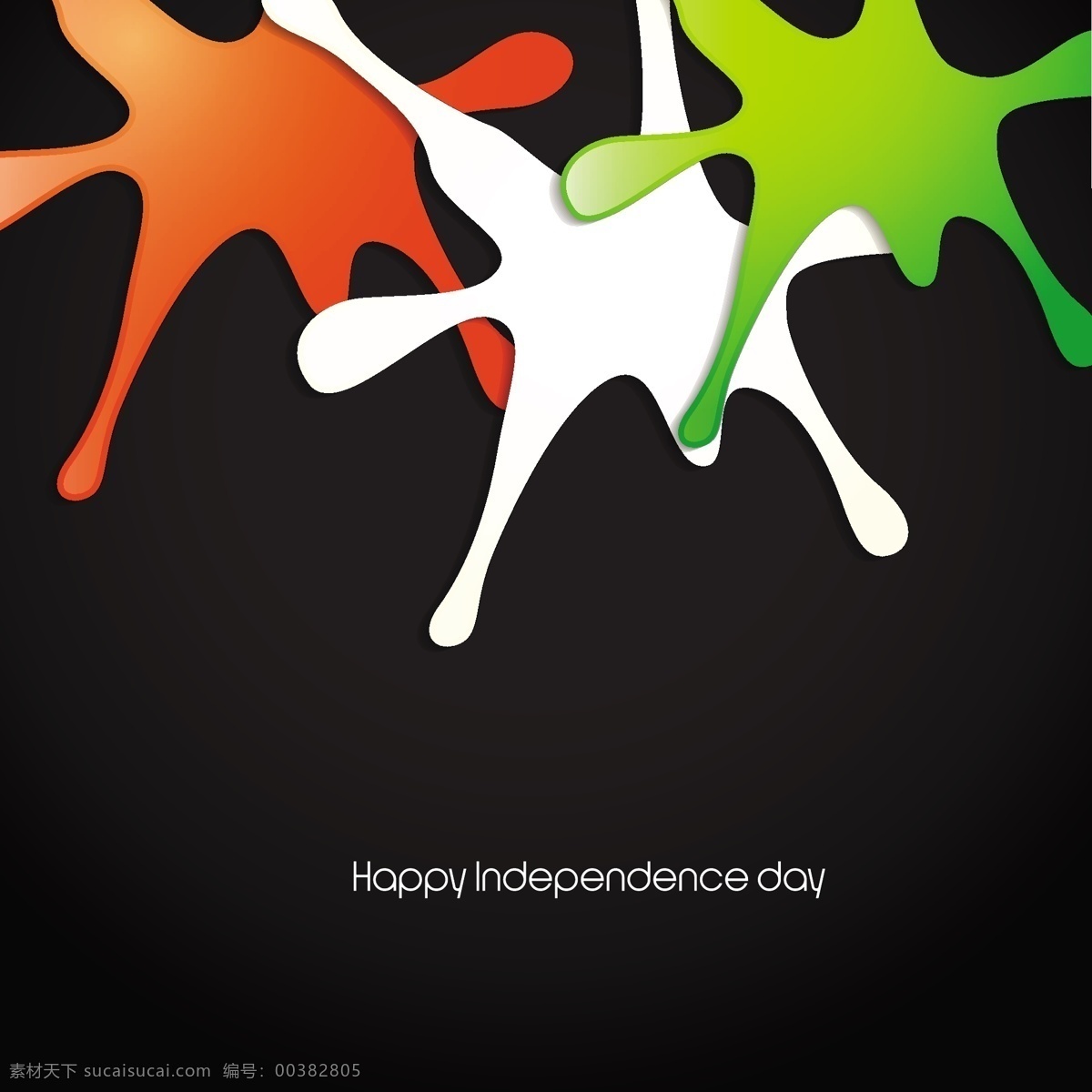印度 独立日 五颜六色 水花 背景 卡 色斑 假日 多彩 多彩的背景 颜色飞溅 独立日庆祝 问候 传统 天 爱国 独立 色 黑色