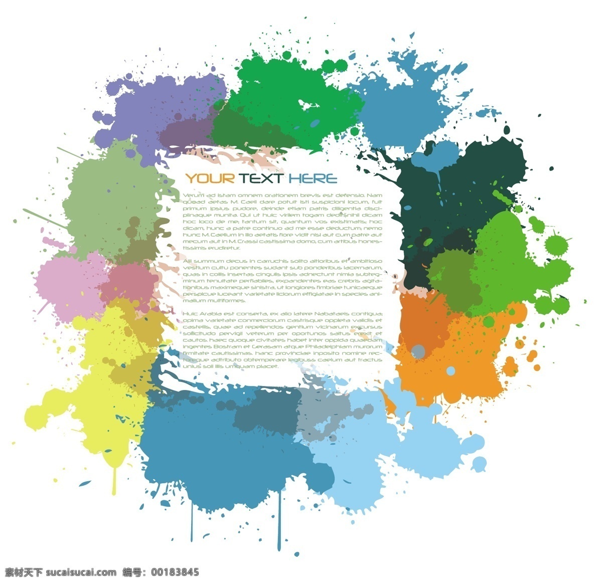 矢量 水墨 油漆 元素 彩色 墨迹 背景 模板下载 颜料 水彩 颜色 生活百科 矢量素材