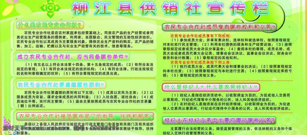 供销社 宣传栏 背景 底色 花草 展板模板 指导 供销社宣传栏 农民 专业 合作社 扶持 矢量 其他展板设计