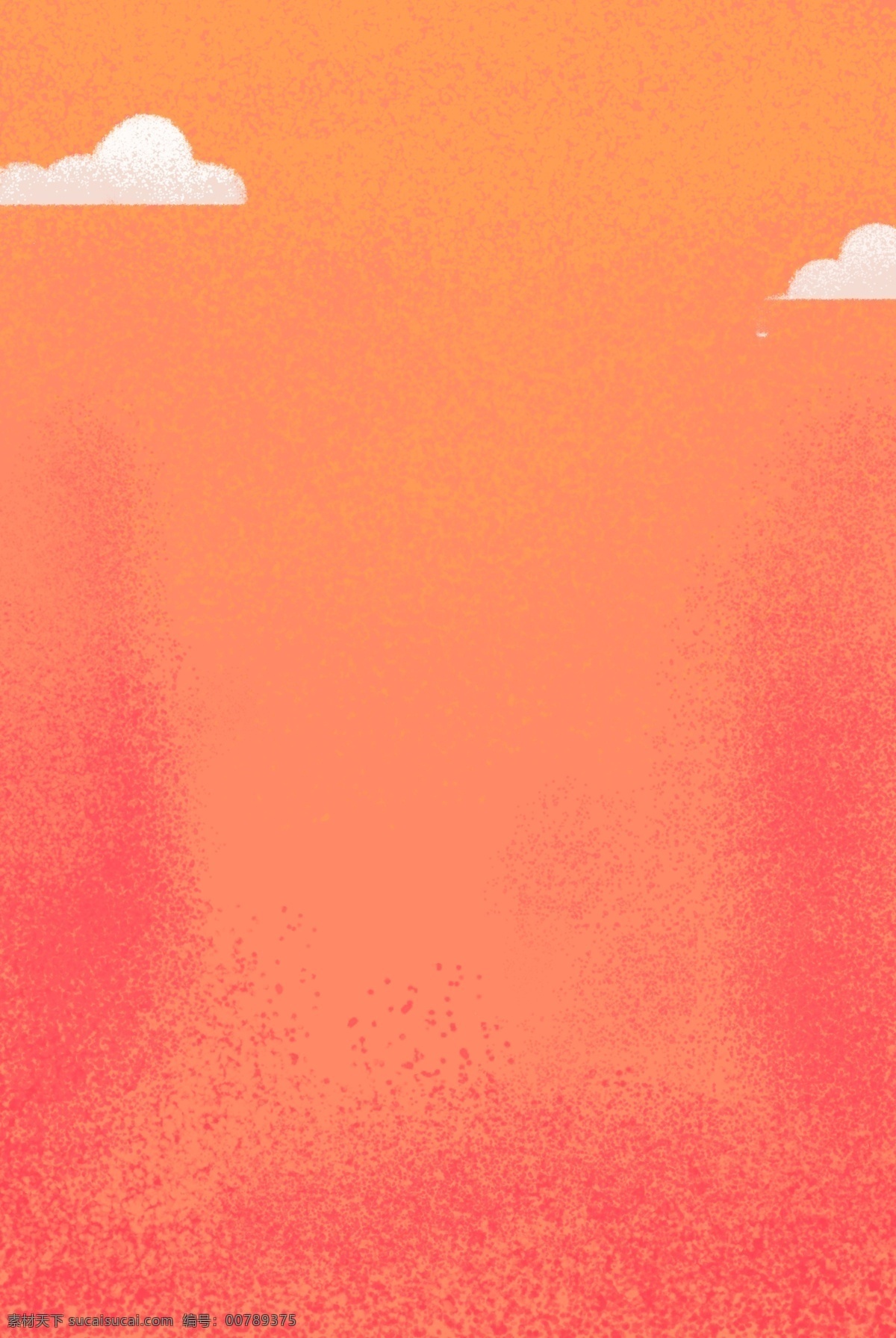 橙色 创意 简约 背景 白云 云朵 装饰 漂浮 大自然 风景
