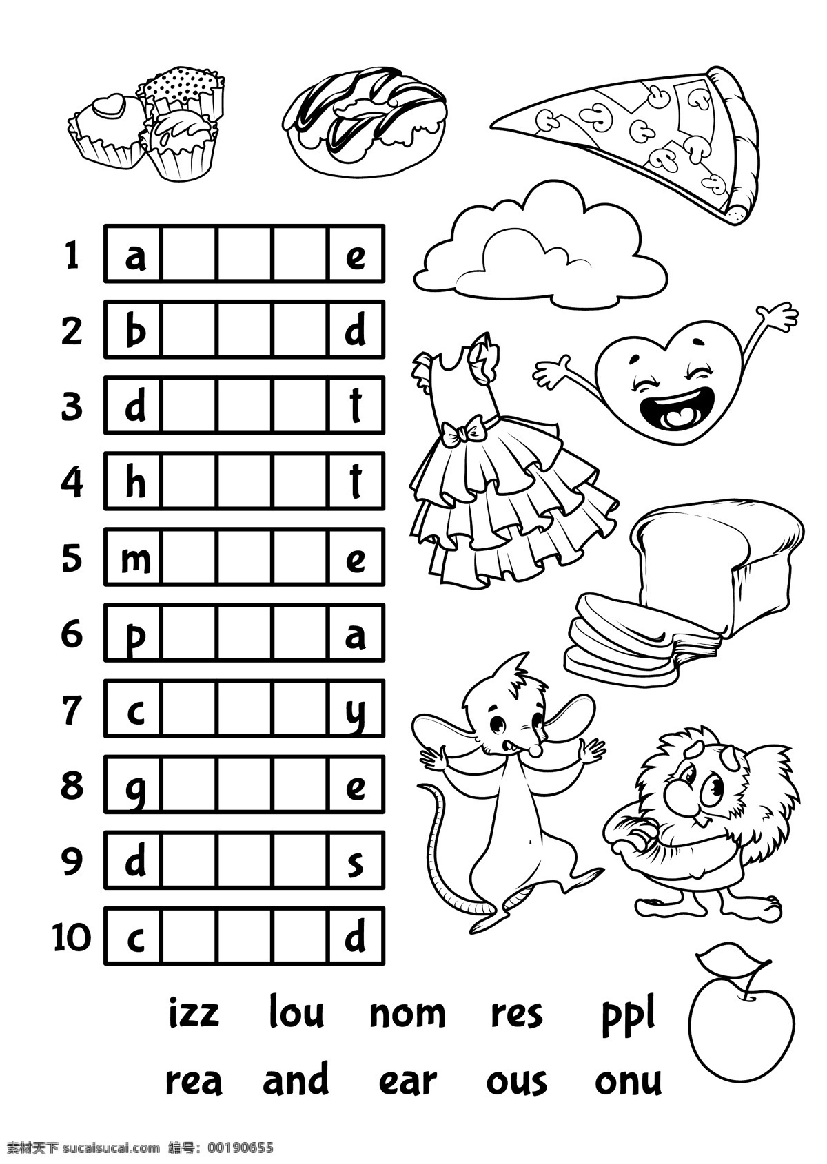 卡通 字母 动物 矢量 儿童绘本 绘画 描写卡通 字体动物 字体英文