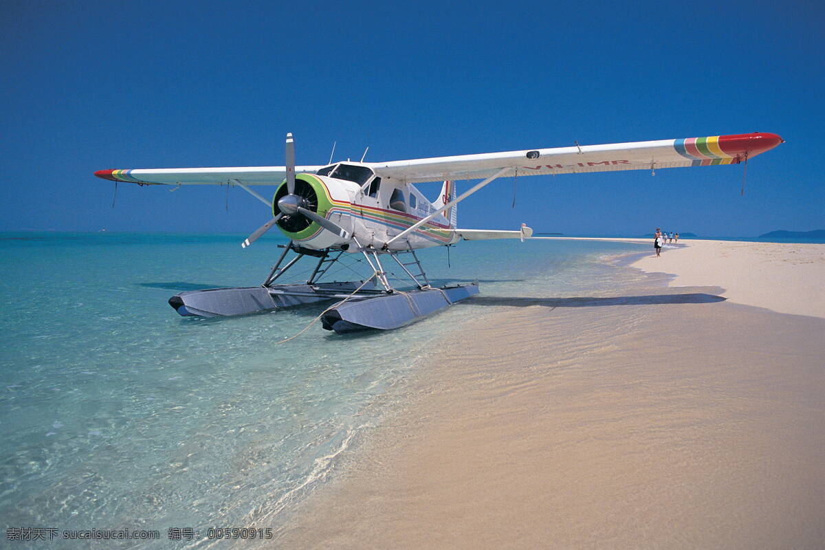 白沙 天堂 水上飞机 近景 白沙天堂 海水 碧绿色 静态物件 交通工具 现代科技