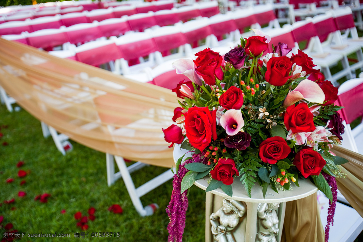 婚礼 花朵 玫瑰花 座位 椅子 红玫瑰 新婚 婚礼图片 生活百科