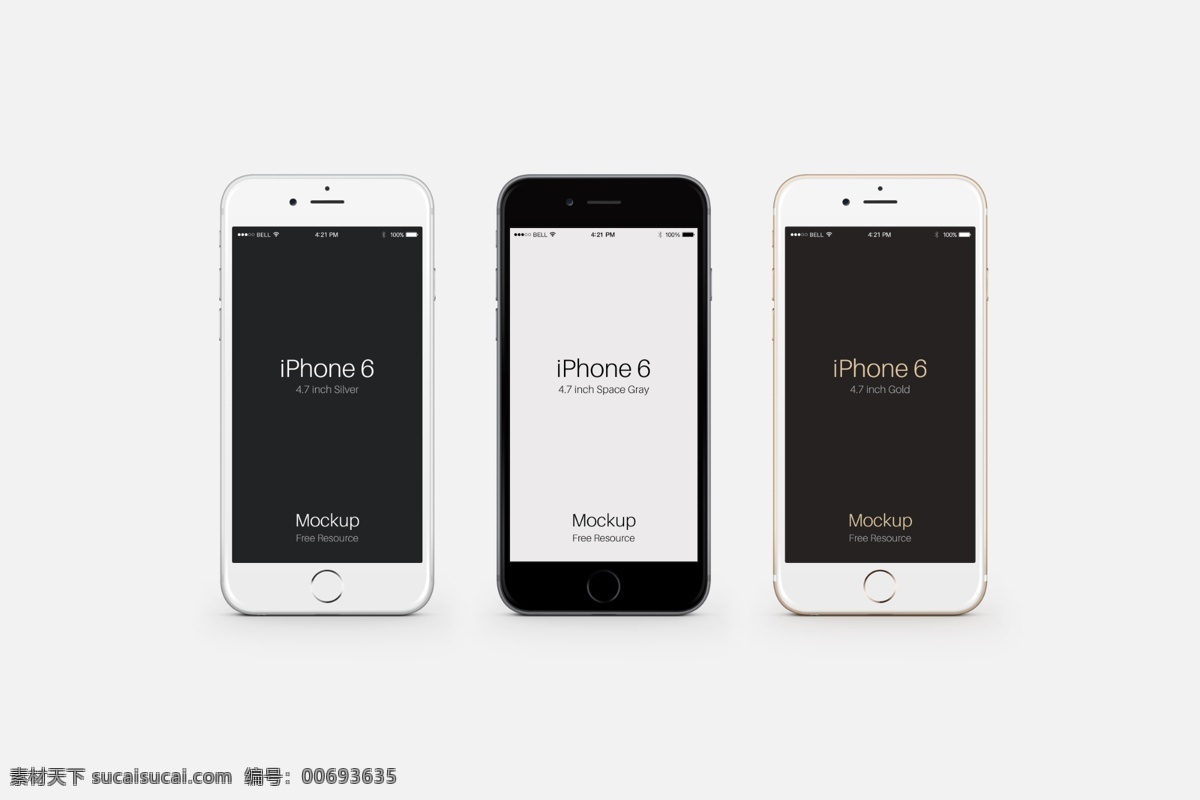 iphone6 三 色 逼真 绘制 苹果手机 智能手机 移动设备 手机模型 分层 白色