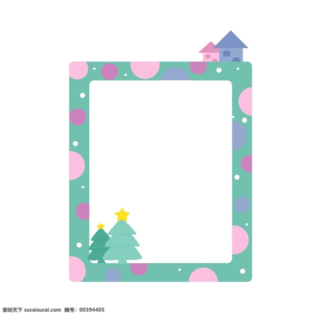 小 清新 创意 几何 卡通 圣诞 相框 边框 小清新 绿色 创意相框 圣诞相框