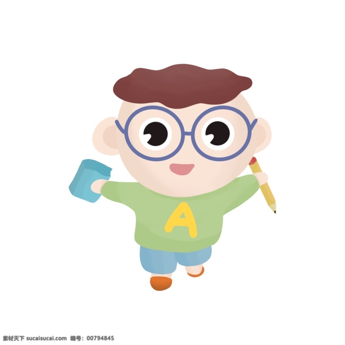可爱 小学生 卡通 形象 校园风 小清新 男生 男孩
