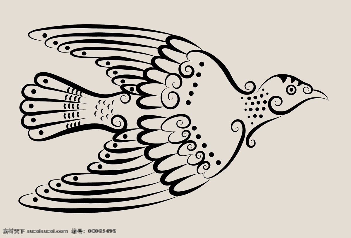 精美 花纹 燕子 矢量 刺青 动物 剪影 矢量素材 手绘 图案 图形 纹身 线稿 线条 矢量图 其他矢量图
