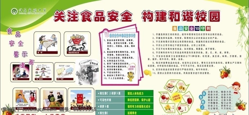 食品安全展板 食品 安全 校园 展板 广告 许昌实验中学
