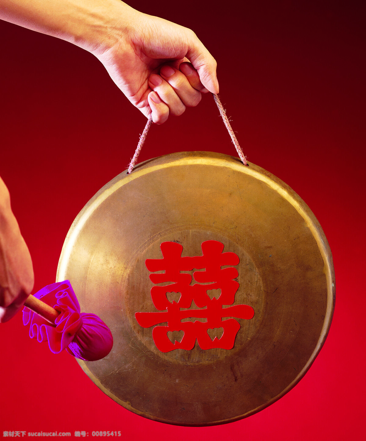 结婚 婚礼用品 结婚素材 大红喜事 敲锣