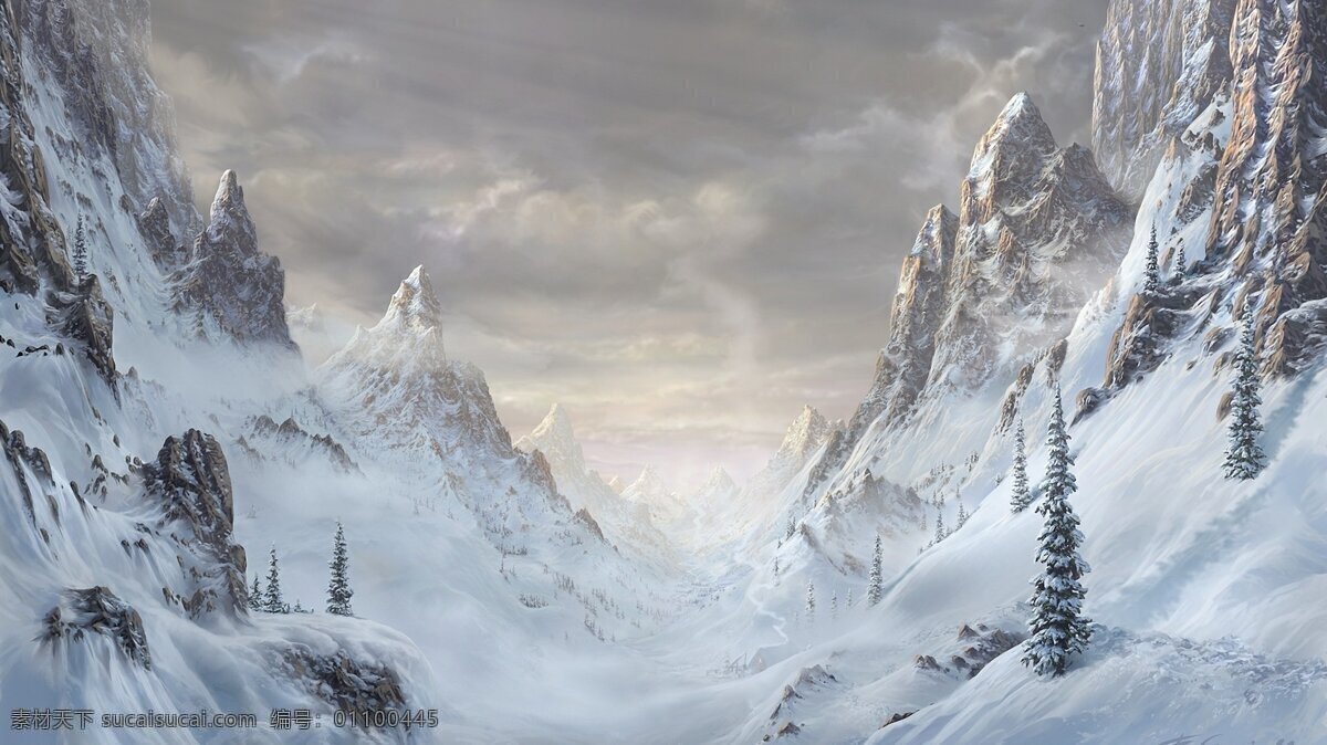 雪山背景 雪山 冬天 冬季 冬 雪 风景 山峰 山峦 山谷 壁纸 场景 自然景观 自然风景