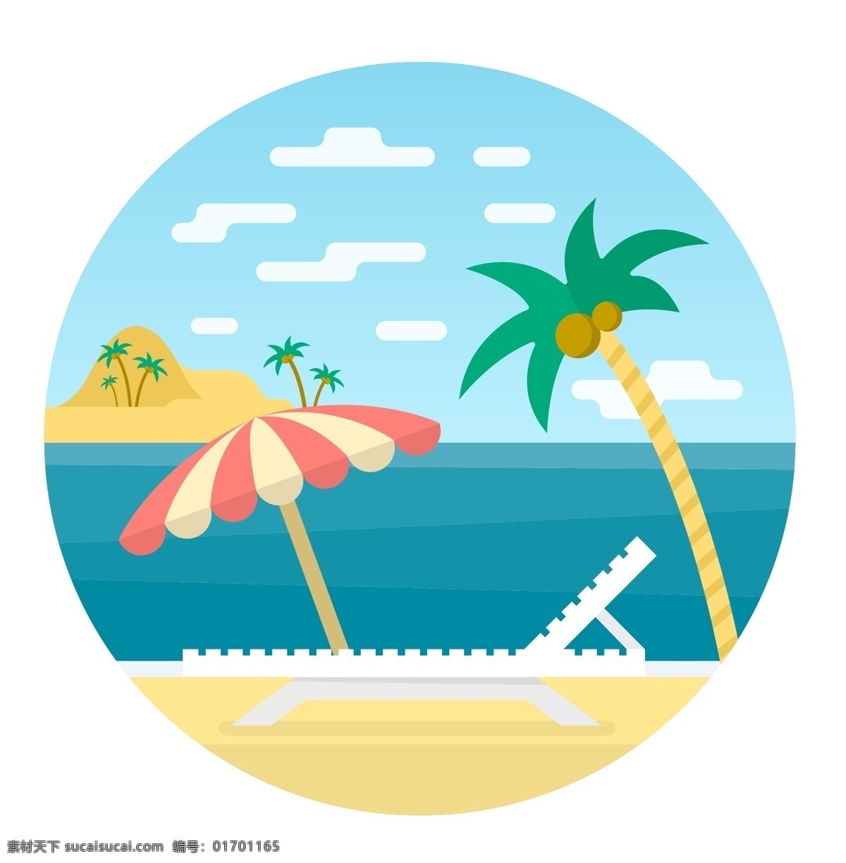 夏天插画 水上插画 水插画 游泳圈 轮船 椰子树 椰子树手绘 海洋插画 海边插画 元素