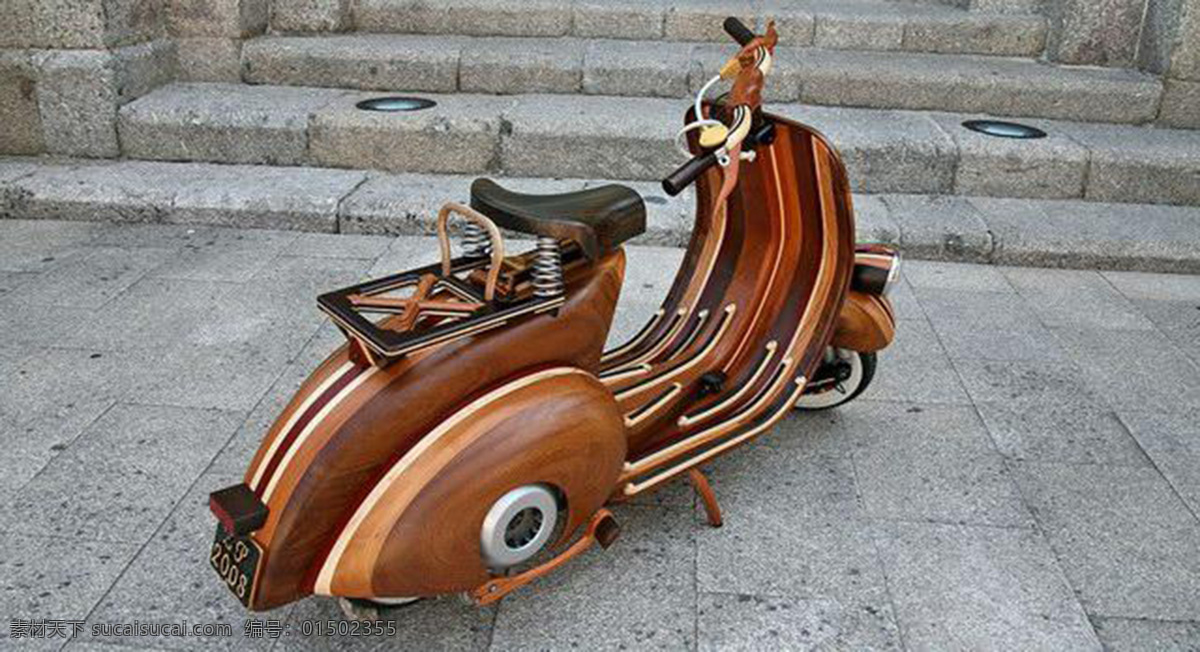 木制 vespa 踏板 摩托 产品设计 大气 工业设计 交通 模型 摩托车