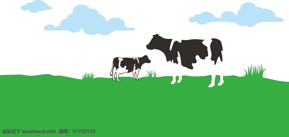 奶牛草地图片 奶牛草地 矢量奶牛 奶牛简笔画 牛奶 牧场 生物世界 家禽家畜