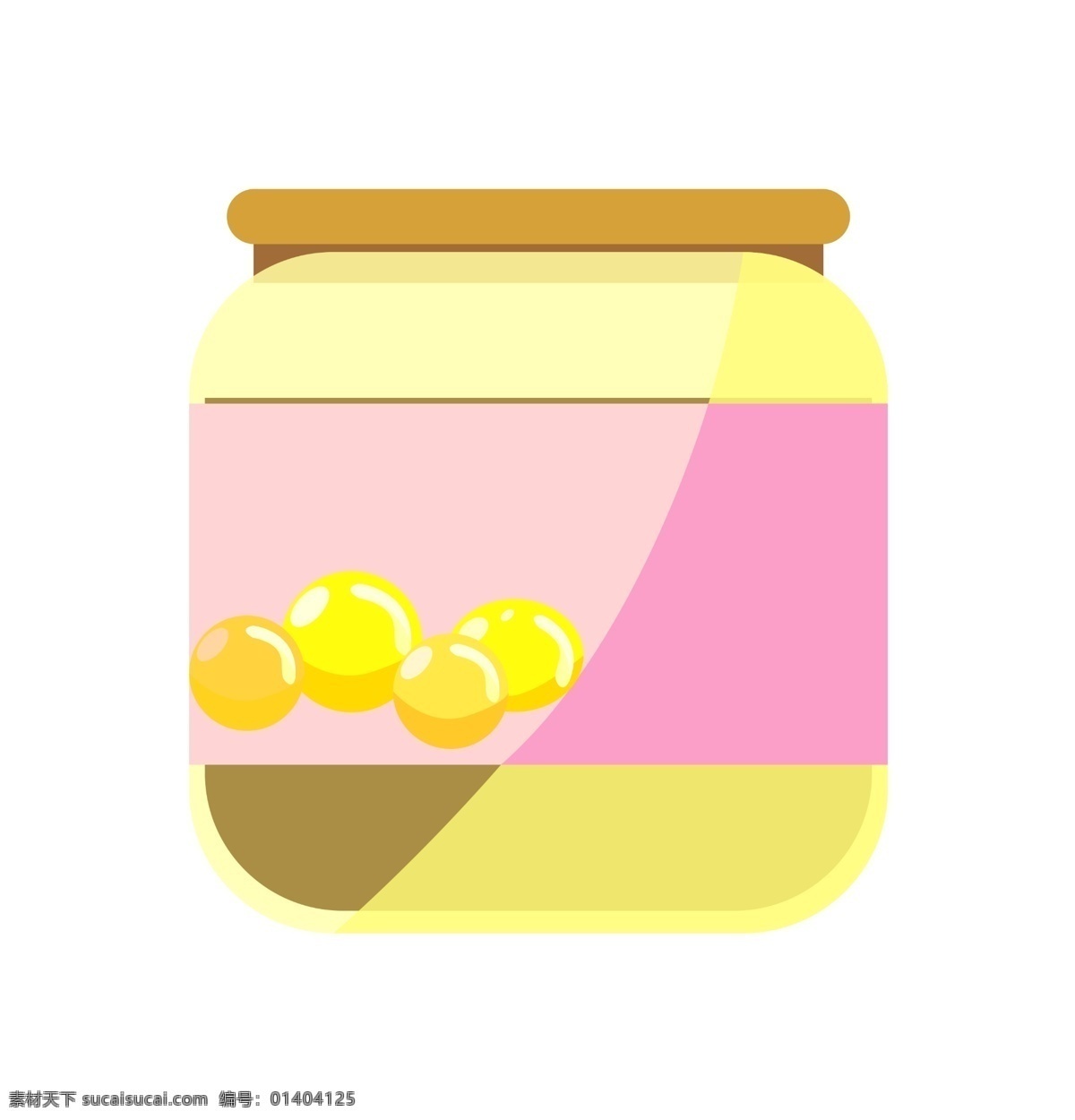 卡通 罐装 黄豆 酱 插画 黄豆酱 粉色的包装 透明的瓶子 卡通食材插画 调料 烹饪食材 罐装食材 食物插画