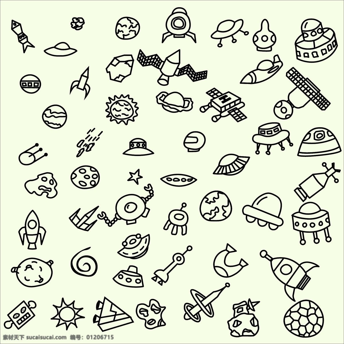 收集 空间 涂鸦 图标 明星 卡通 手绘 科学 艺术 月亮 素描 船 火箭 银河 绘画 行星 符号 宇宙 外星人 无缝 宇宙飞船