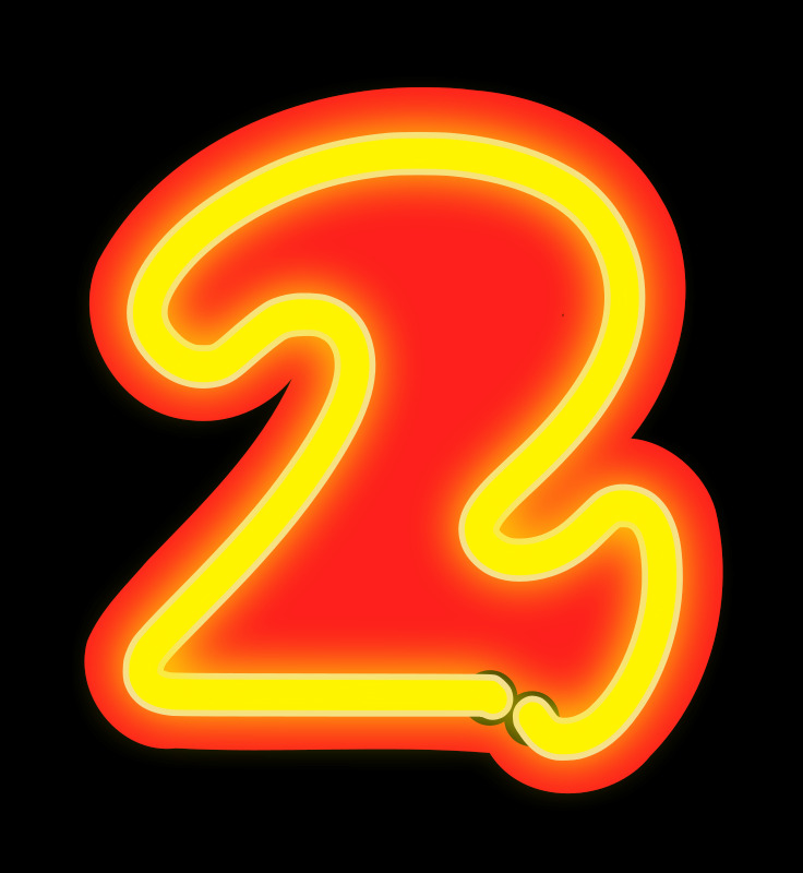 霓虹 numerals2 霓虹灯 数字的 svg 黑色