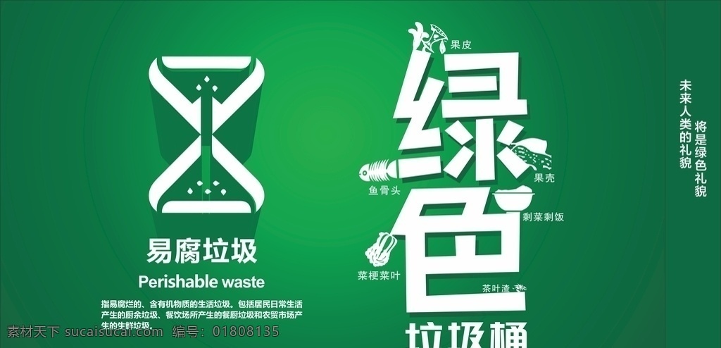 垃圾分类图片 垃圾分类 垃圾桶 保护环境 易腐垃圾 围墙 平面设计 室外广告设计