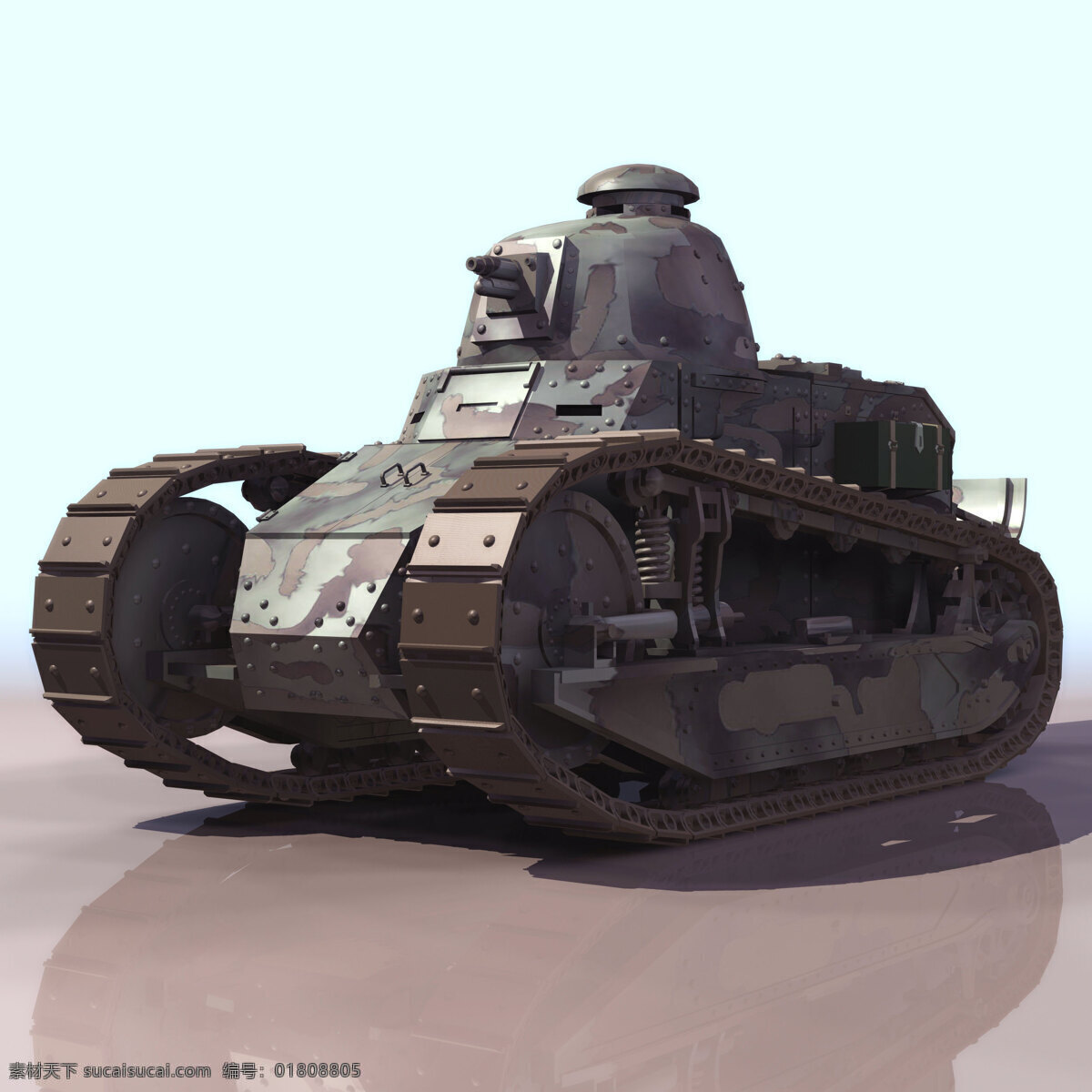 坦克 初期 模型 3d 轻型坦克 履带 3d模型素材 其他3d模型