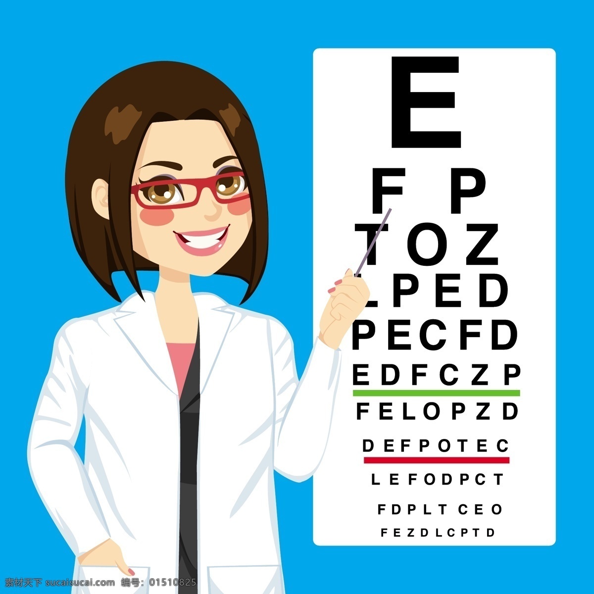 眼科 医生 视力表 矢量 素 近视 眼膜 隐形眼镜