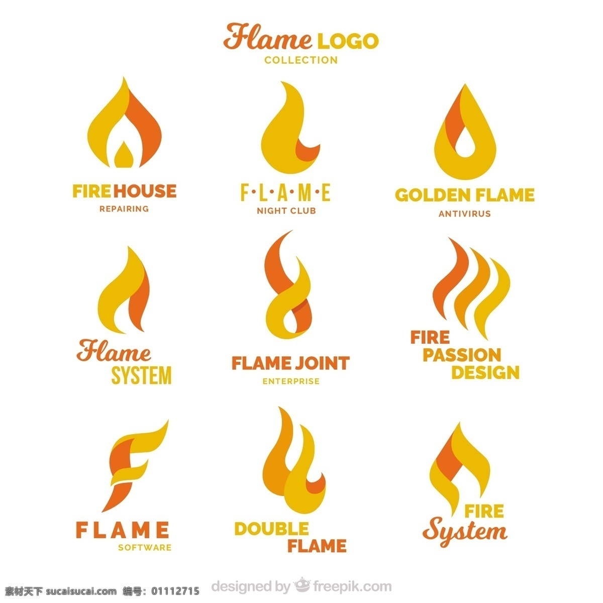 平面设计 中 九 火焰 标识 集 标志 商业 抽象 线条 标签 火灾 色彩 平面 企业 能源 公司 抽象标识 企业标识 品牌 现代 符号