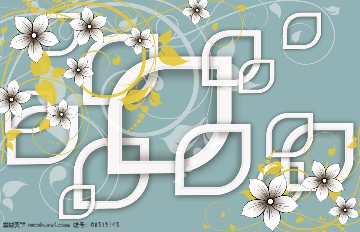 3d 花朵 花纹 电视 背景 墙 花朵花纹 五瓣花 清新 小花朵 背景墙