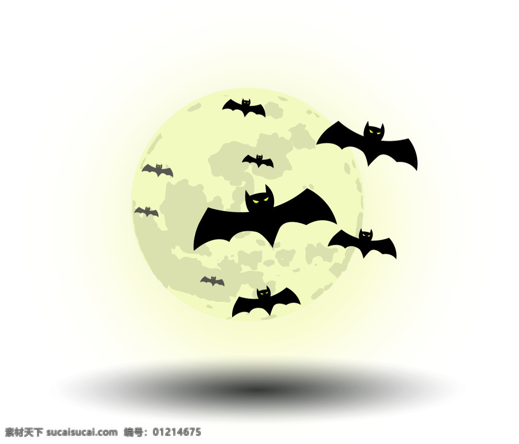万圣节 恐怖 月亮 蝙蝠 矢量 矢量素材 可怕