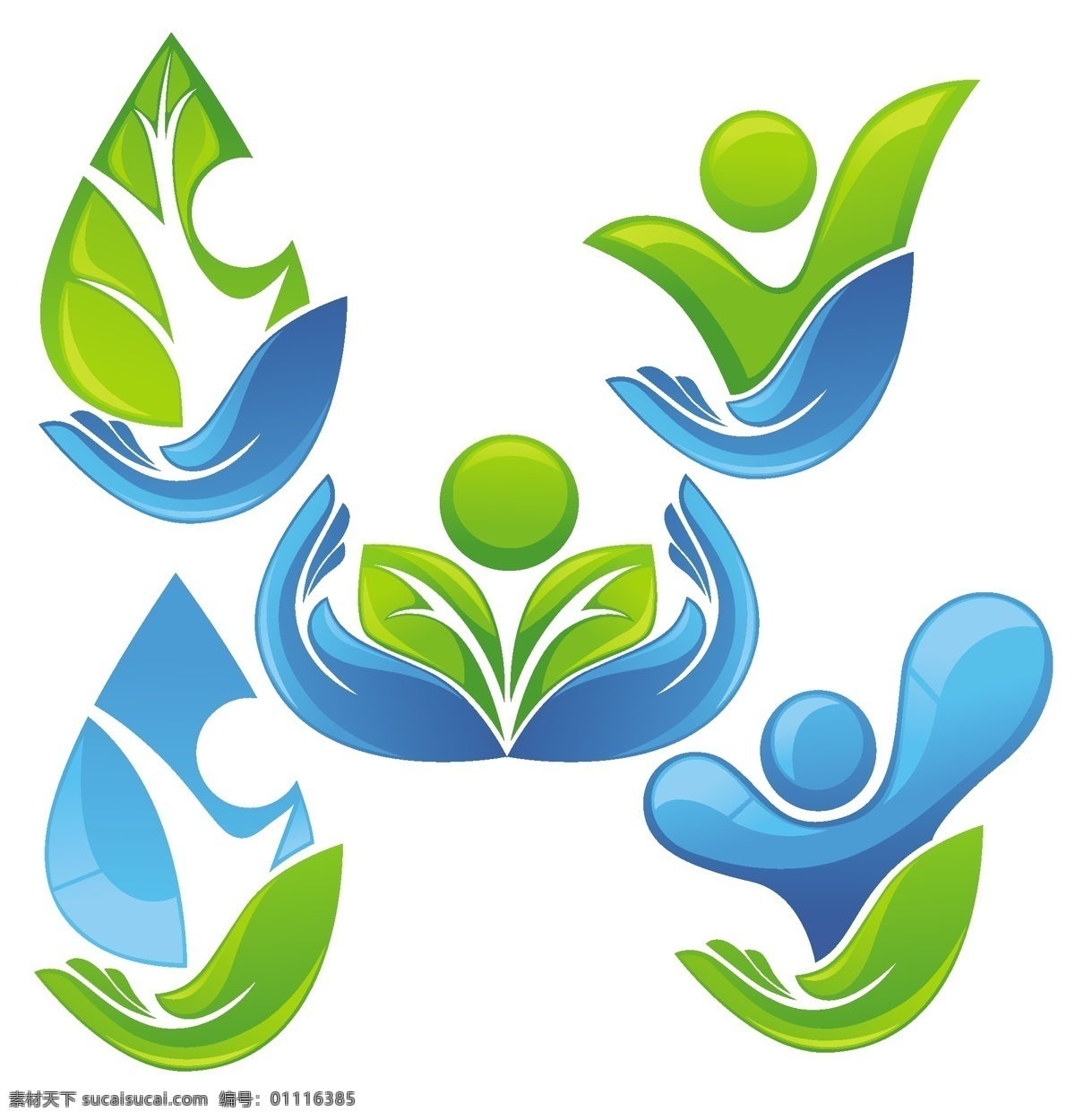 绿色环保 手心 logo 手 手掌 线条 环保 人 小人 绿叶 树苗 树叶 标志 小图标 标识标志图标 矢量 色 生态 自然 图标 标志标识