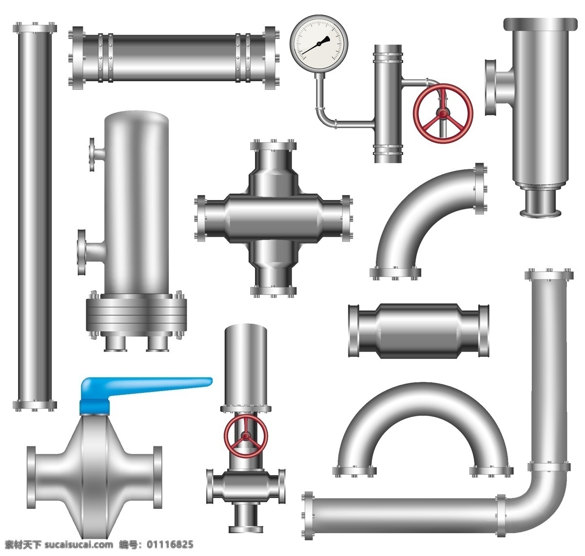 管道 金属管道 水管 铁管 接头 输油管道 输气管道 输水管道 管子 管业 工业 阀门 现代工业 现代科技 矢量