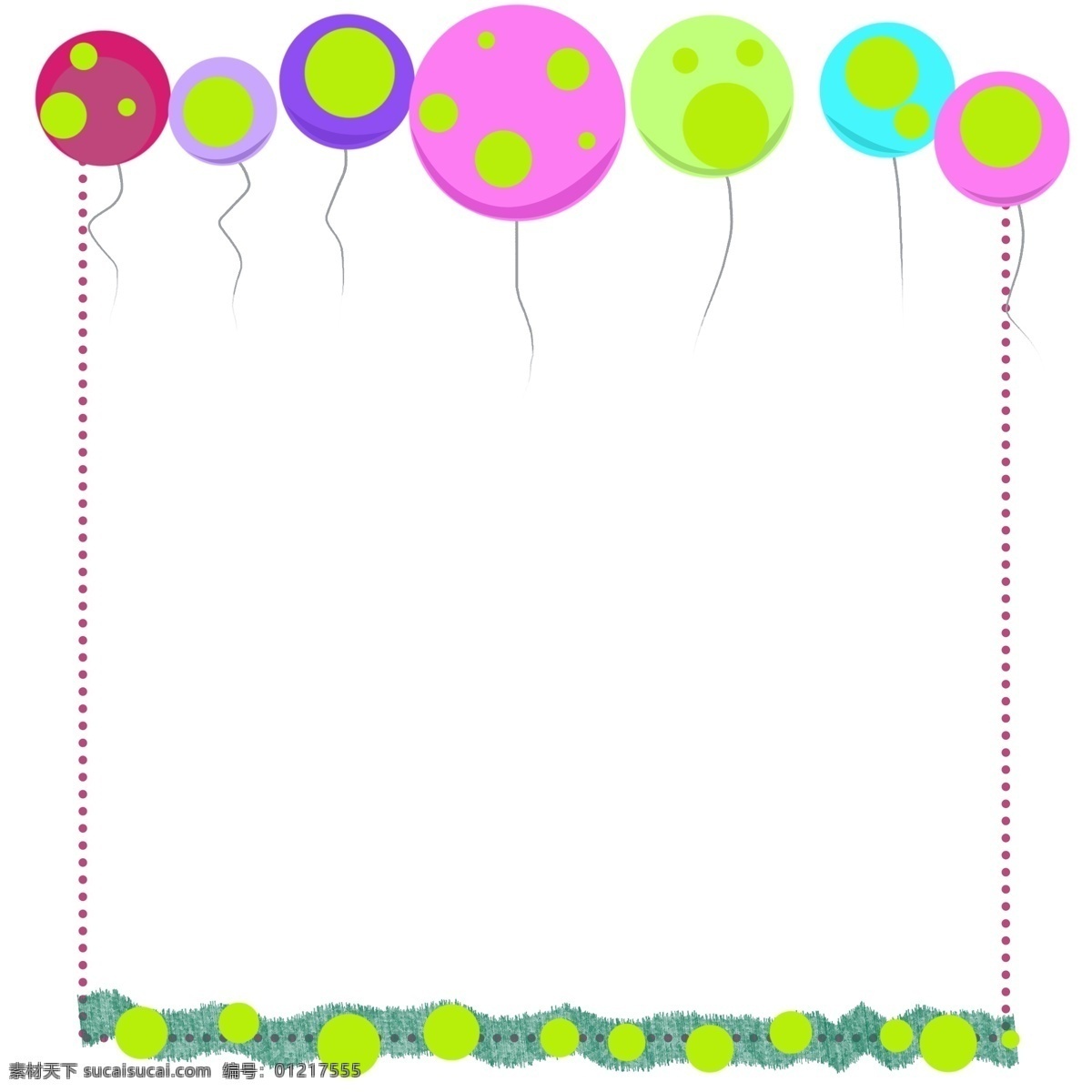 彩色 气球 边框 插画 卡通气球边框 彩色气球边框 边框插图 创意边框 彩色气球 红色气球