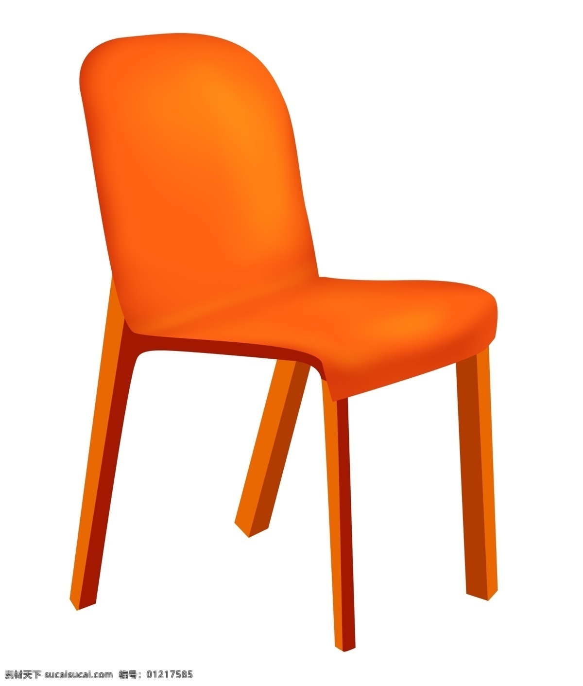 橙色 实木 椅子 插画 橙色的椅子 卡通插画 椅子插画 家具插画 椅子家具 精美椅子 时尚的椅子
