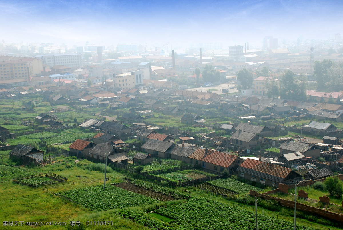 晨雾 中 根河市 psd源文件