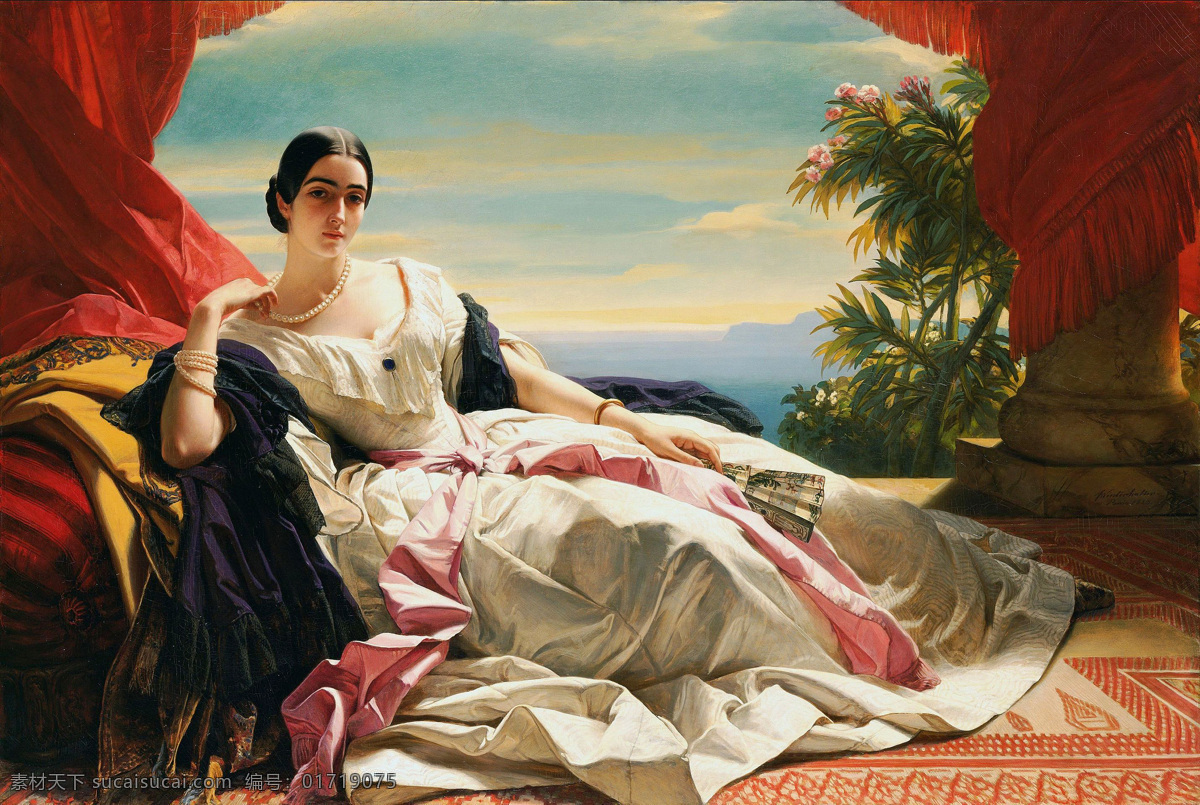 欧洲名画 美术 油画 欧洲油画 人物 女人 女子 少妇 床榻 海景 外国妇女 油画艺术 绘画书法 文化艺术