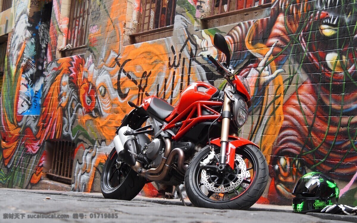 欧美 复古 机车 涂鸦 手绘 木纹 摩托车 背景 壁画