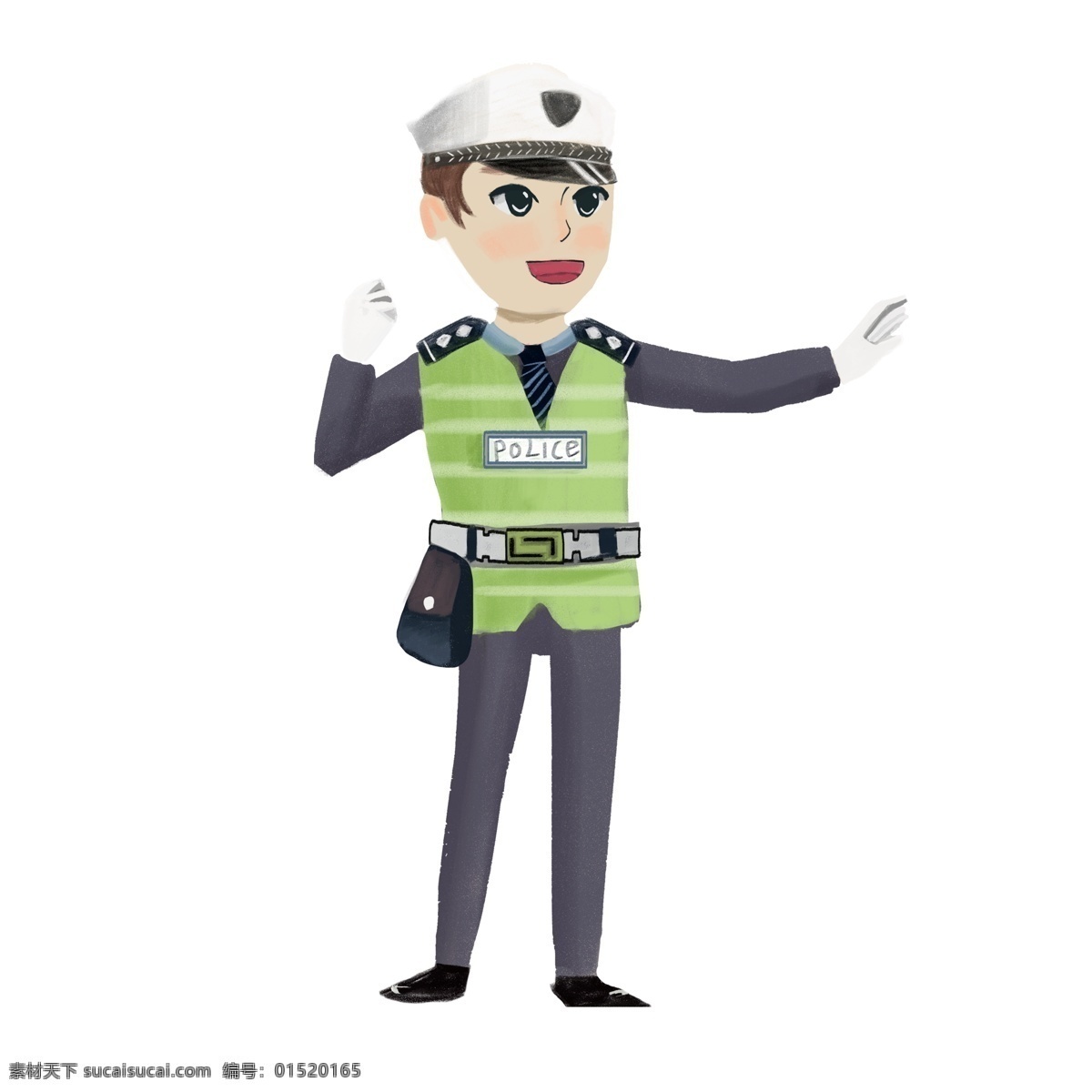 卡通 手绘 安全 出行 交警 人物 创意 安全出行 警察 人物设计