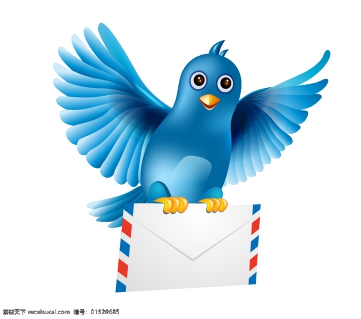 信鸽免费下载 鸽子 信封 蓝色卡通鸽子 psd源文件