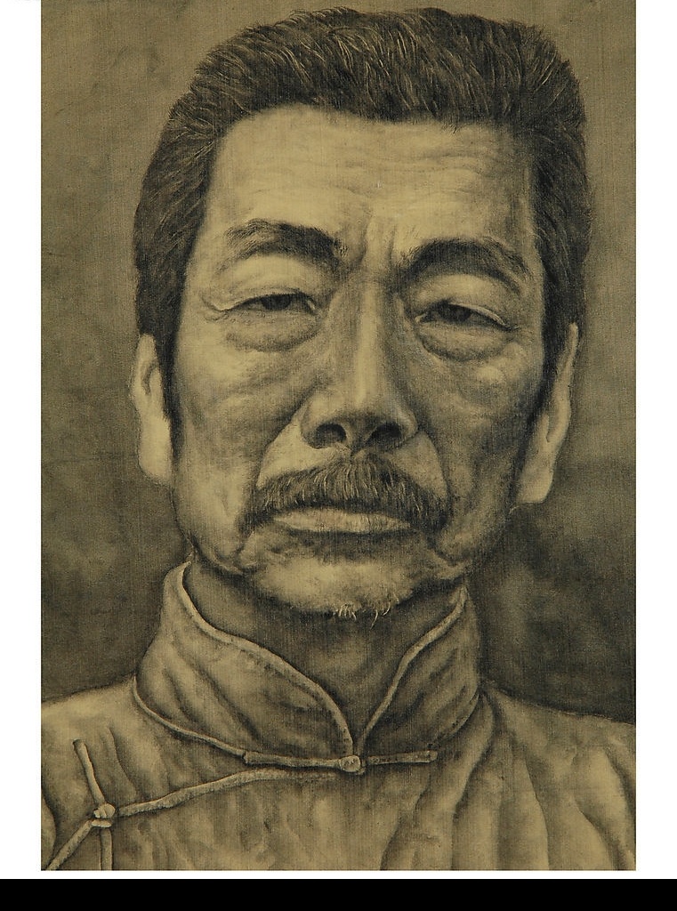 鲁迅局部 绘画 国画 人物画 工笔画 造像 水墨 绢本 设色 当代 辽东画派 高旭奇 文化艺术 绘画书法 中国古典艺术 设计图库 300