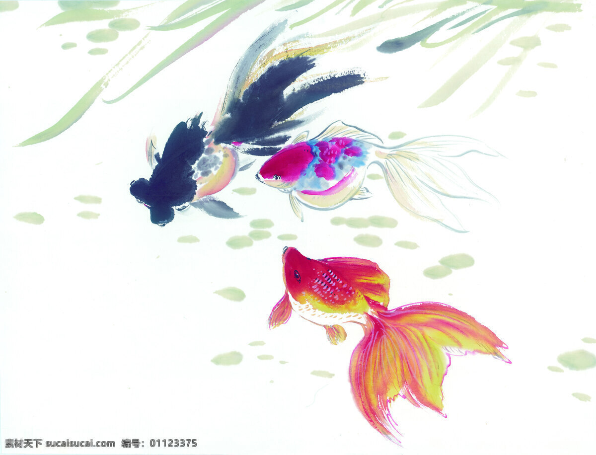金鱼免费下载 国画 绘画 金鱼 小鱼 艺术 家居装饰素材 室内装饰用图