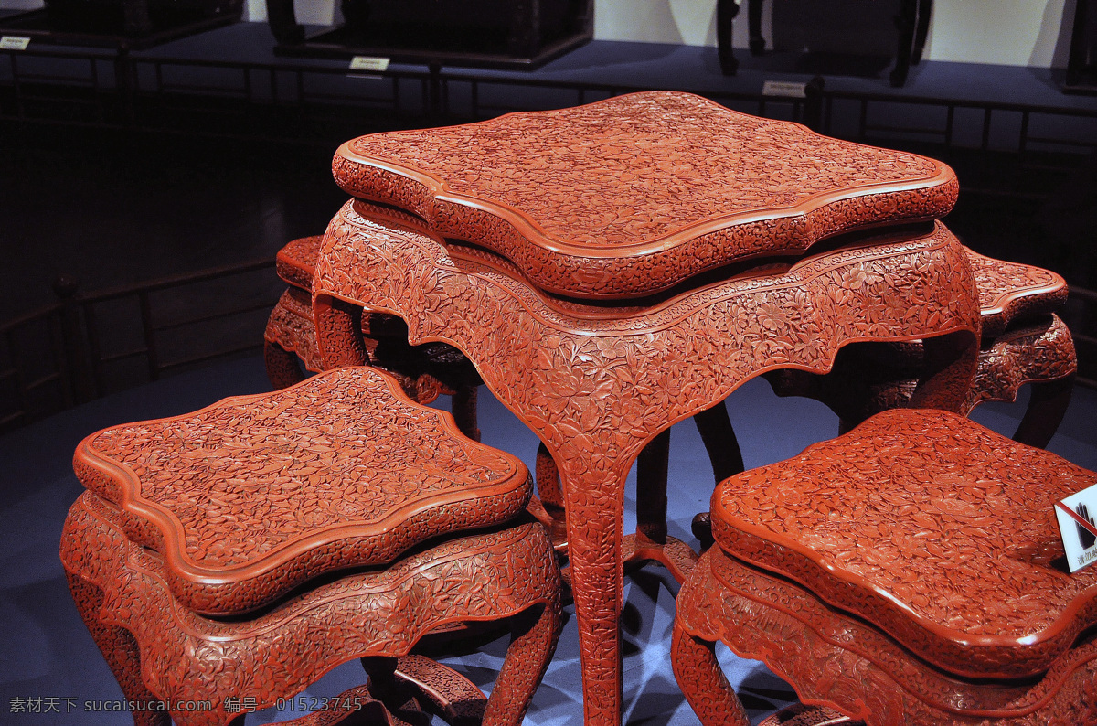 漆器桌椅 上海博物馆 博物馆 藏品 古董 文化 艺术 传承 古玩 上海文化 精密雕刻 皇室用品 传统文化 文化艺术