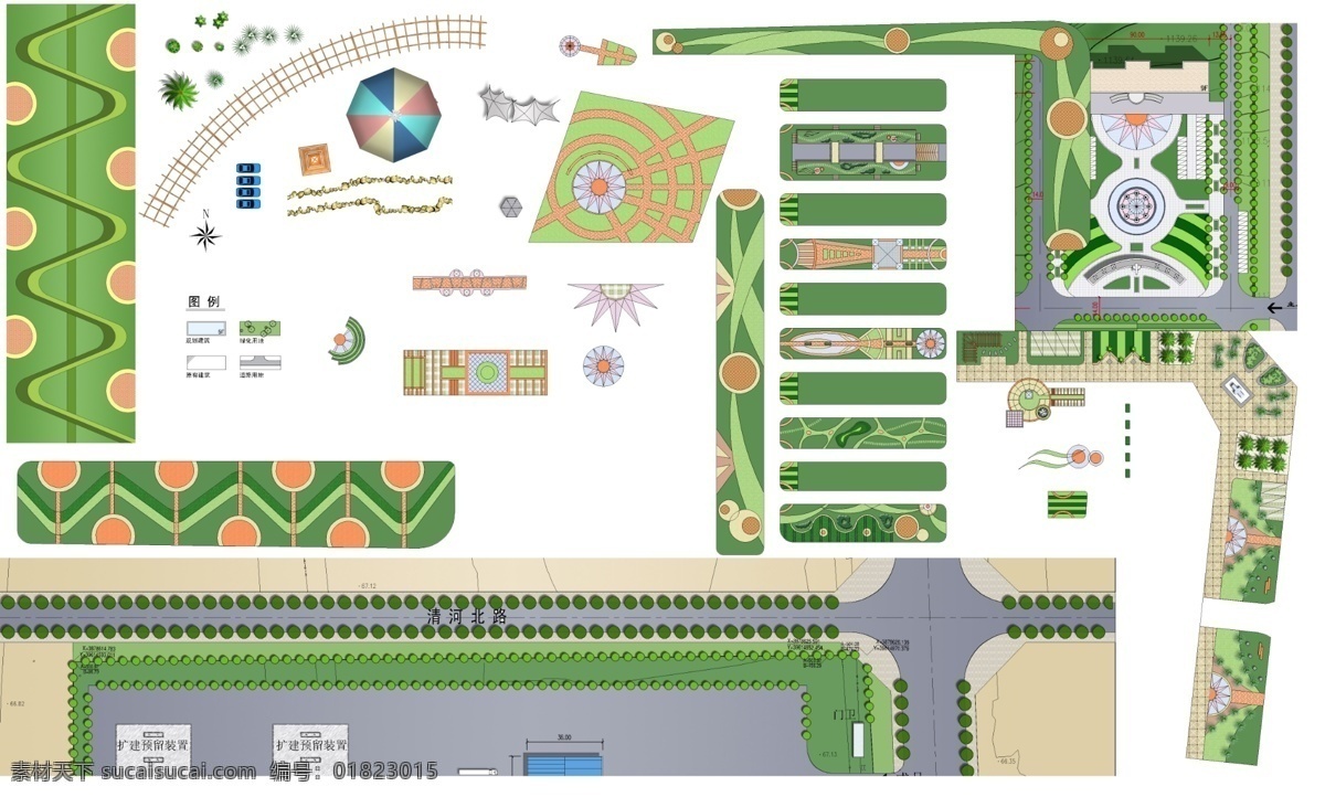 园林景观 ps分层素材 高清 绿化效果图 园林景观设计 树木 植物 近景 psd源文件