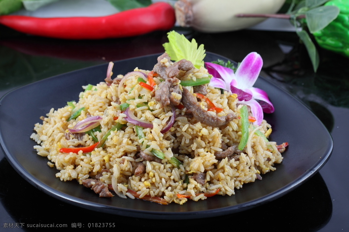 青椒 牛柳 丝 炒饭 美食 餐饮美食 传统美食