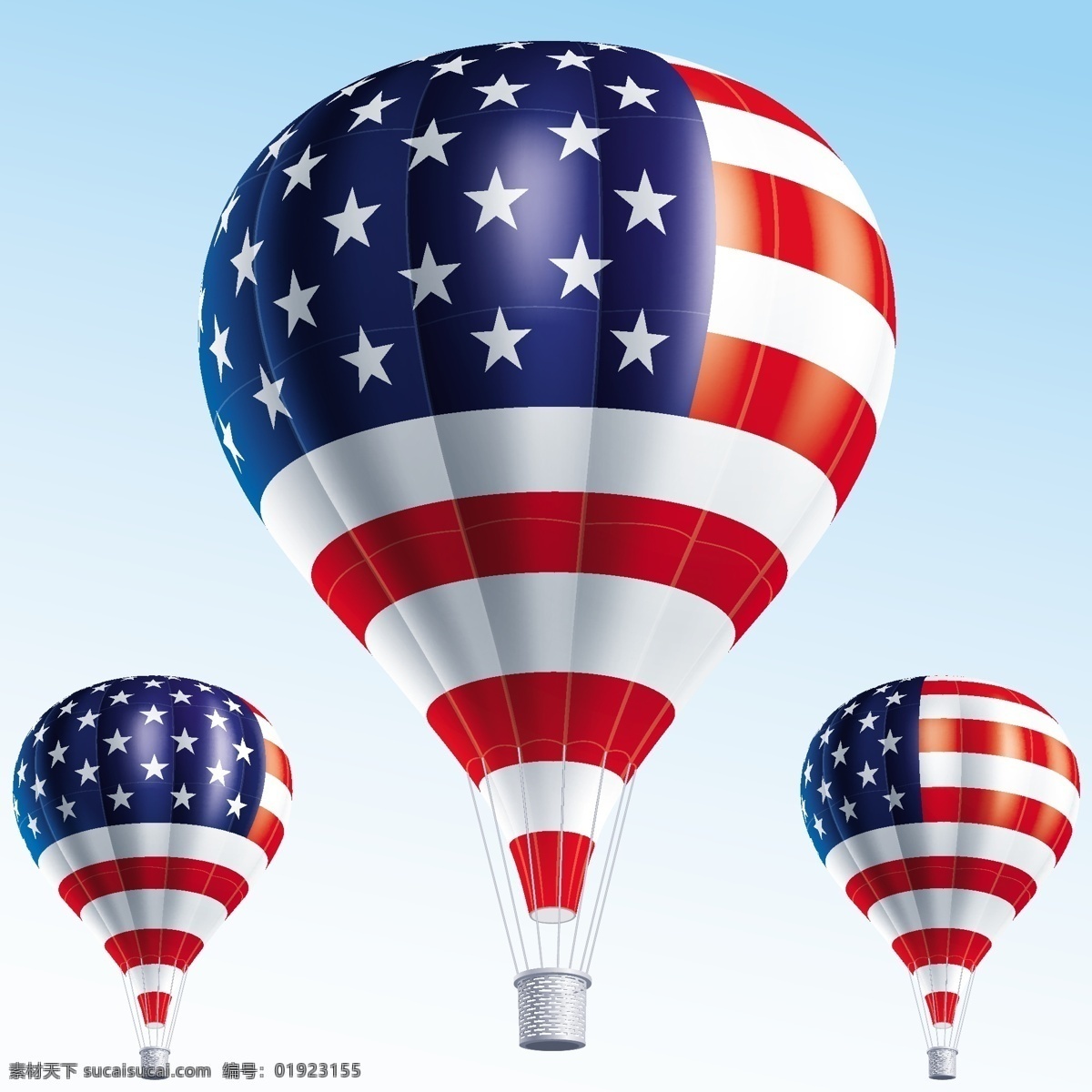 美国 国旗 热气球 蓝天 美国国旗 国旗图片 生活百科